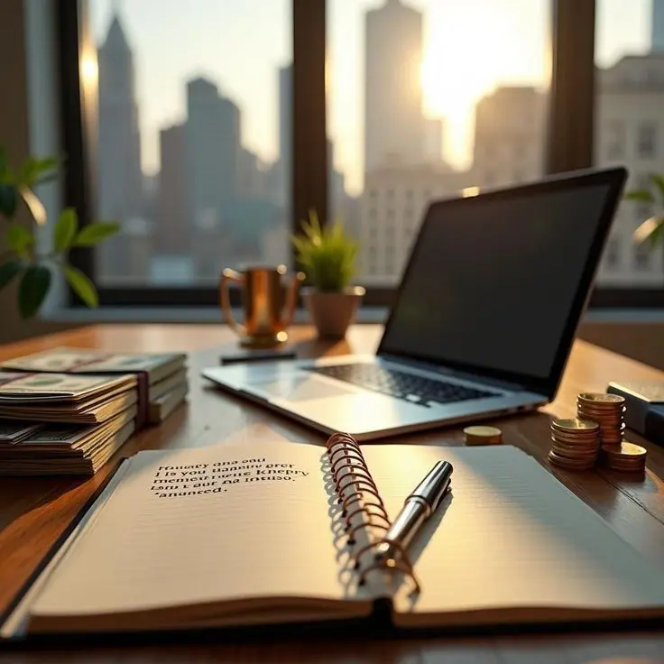 Office desk with laptop by the Best digital marketer in Kerala